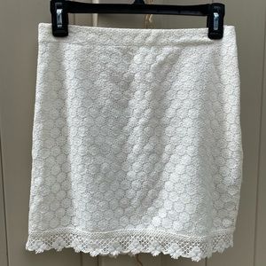 Frenchi Flora Lace White Pencil Skirt